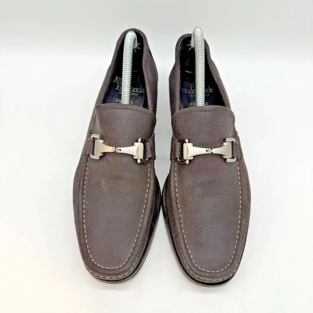 Allen Edmonds Fiesole Horse Bit Loafer Men's 9.5D Dark Brown Waxed Leather Shoes